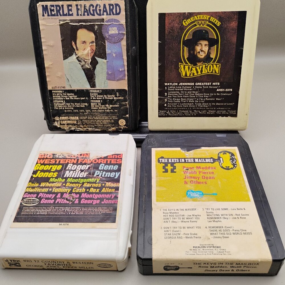 vintage 8 tracks Mixed Lot of 4 tapes classic country music misc artists 1970s